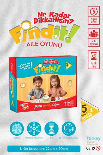 Dikkat Atölyesi Yayınları Findit! Ne Kadar Dikkatlisin? Akıl Ve Zeka Oyunu ürün görseli 1
