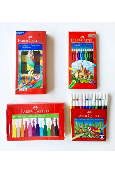 Faber Castell 4 Parça İlkokul Anaokulu Ortaokul Boyama Seti ürün görseli 1