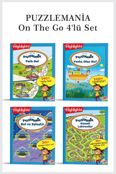 Dikkat Atölyesi Yayınları Dikkat Atölyesi Highlights Puzzlemania On The Go 4'lü Set ürün görseli 1