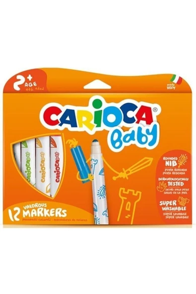 carioca Jumbo Bebek Süper Yıkanabilir Keçeli Boya Kalemi 12'li ürün görseli 1