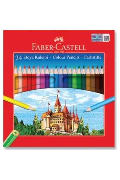 Faber Castell Karton Kutu 24 Renk Kuru Boya Altıgen 24'lü ürün görseli 1