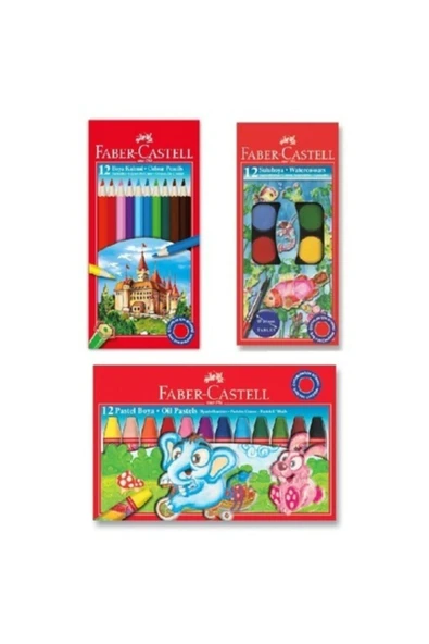 Faber Castell 3'lü Öğrenci Boyama Seti ürün görseli 1
