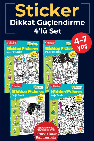 Dikkat Atölyesi Yayınları Highlights Sticker Hidden Pictures 2'li Set ürün görseli 1