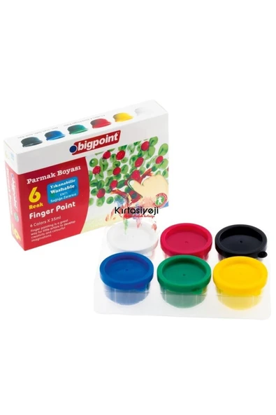 Kirtasiyeji Parmak Boyası 6 Renk Bigpoint 6x35 Ml ürün görseli 1