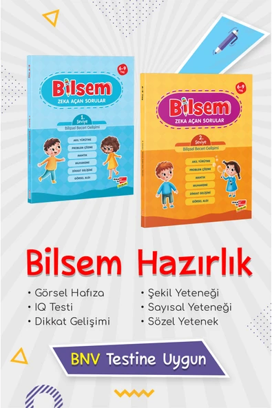 Dikkat Atölyesi Yayınları Çek Kopar Bilsem Sınavı Hazırlık Zeka Açan Sorular 2'li Setle Bilişsel Beceri Gelişimi ürün görseli 1