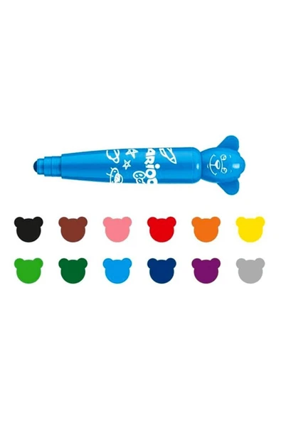 carioca Baby Teddy Jumbo Bebek Süper Yıkanabilir Keçeli Boya Kalemi 12'li 42816 (SÜPER YIKANABİLİR) ürün görseli 1