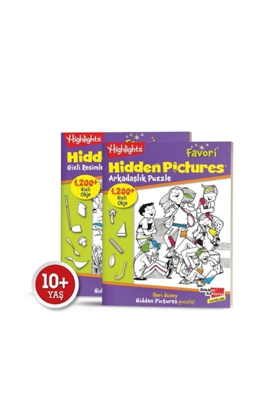 Dikkat Atölyesi Yayınları Highlights Favori Hidden Pictures Gizli Resimler 10+ Yaş 2 li Set Eğlenceli Etkinlik Aktivite Kitabı ürün görseli 1
