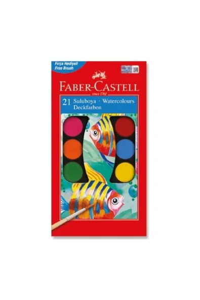 Faber Castell Sulu Boya 21 Renk Büyük Tablet ürün görseli 1
