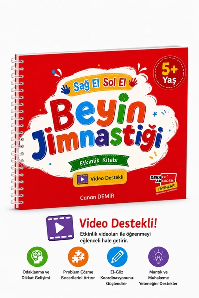Dikkat Atölyesi Yayınları Beyin Jimnastiği 5-8 Yaş Etkinlik Kitabı ürün görseli 1