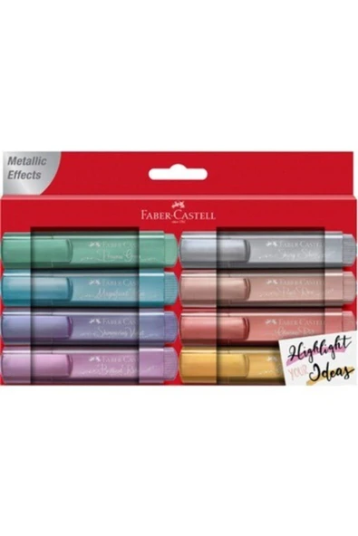 Faber Castell Faber-castell Fosforlu Kalem Metalik Renk - 8 Li Set ürün görseli 1