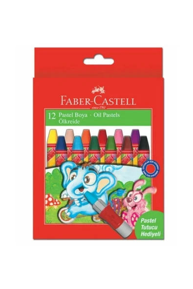 Faber Castell Pastel Boya Seti 12 Renk Pastel Tutucu Kalem Hediyeli ürün görseli 1