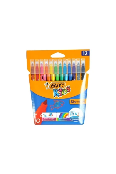 Bic Kids Couleur Keçeli Boya Kalemi 12 Renk + Yıkanabilir ürün görseli 1