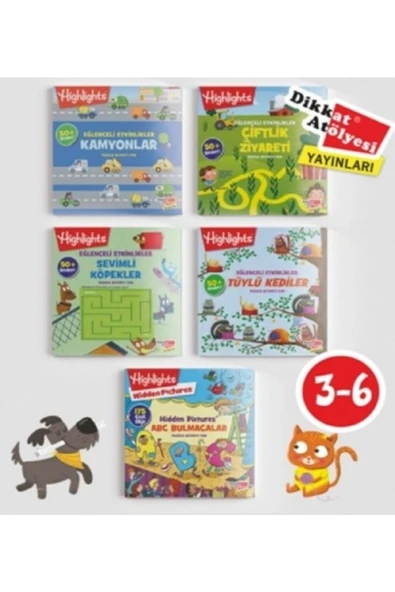 Dikkat Atölyesi Yayınları Highlights Sticker Eğlenceli Etkinliklerle Hikayeli Bulmaca 5'li Set ürün görseli 1