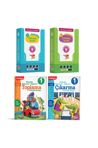 Dikkat Atölyesi Yayınları Kolay Öğrenme Yöntemiyle Toplama Çıkarma Etkinlikleri 4'lü Set ürün görseli 1