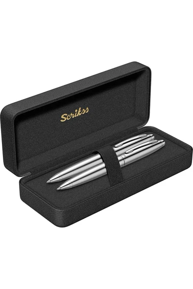 Scrikss WizDesign 88 TÜKENMEZKALEM + VERSATİL İKİLİ SET KROM (ÖMÜR BOYU GARANTİLİ-LÜKS KUTULU-KİŞİYE ÖZEL) ürün görseli 1