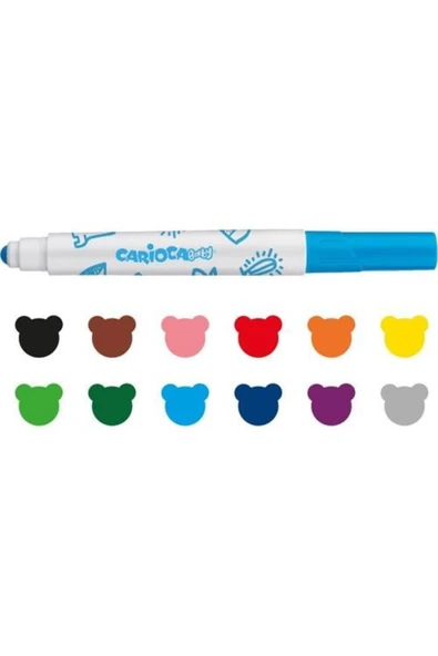carioca Jumbo Bebek Süper Yıkanabilir Keçeli Boya Kalemi 12li ürün görseli 1