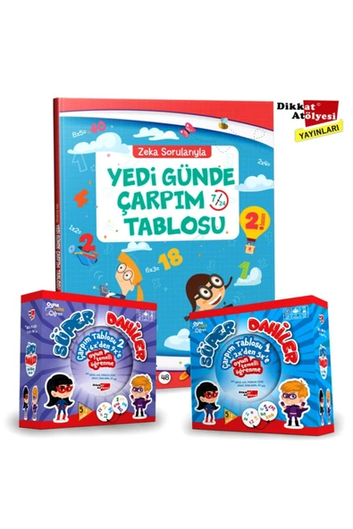 Dikkat Atölyesi Yayınları Süper Dahiler 7 Günde Çarpım Tablosu Seti Eğlenerek Öğrenme Aktivite Seti ürün görseli 1