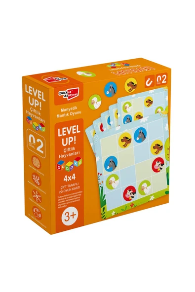 Dikkat Atölyesi Yayınları Level Up! 2 - Çiftlik Hayvanları Sudoku ürün görseli 1