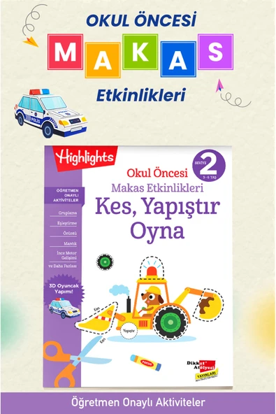 Dikkat Atölyesi Yayınları 2. Seviye Kes, Yapıştır, Oyna Makas Etkinlikleri ürün görseli 1