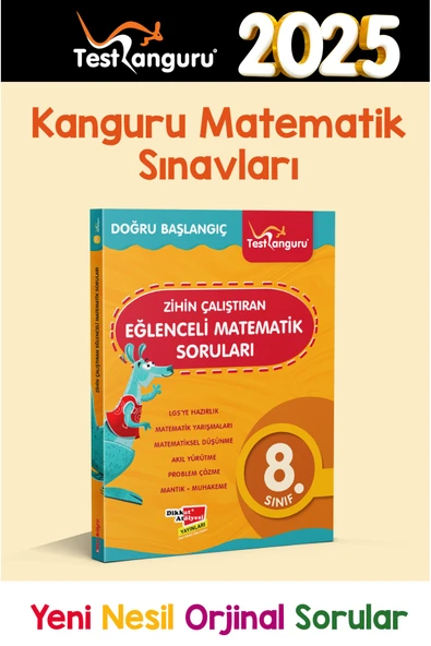 Dikkat Atölyesi Yayınları 8.Sınıf Zihin Çalıştıran Eğlenceli Kanguru Matematik Soruları ürün görseli 1