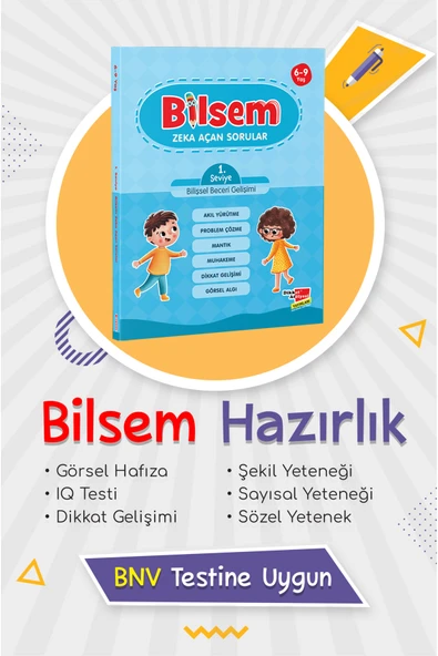 Dikkat Atölyesi Yayınları Çek Kopar Bilsem Bilsem Sınavı Hazırlık Zeka Açan Sorular 1. Seviye Bilişsel Beceri Gelişimi ürün görseli 1