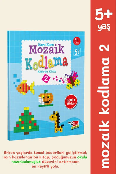 Dikkat Atölyesi Yayınları Okul Öncesi Ilkokul Mozaik Robotik Kodlama Etkinlik Kitabı ürün görseli 1