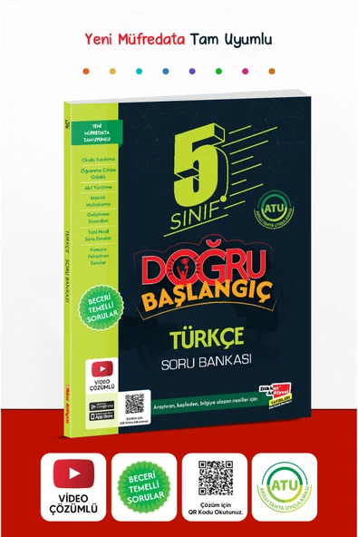 Dikkat Atölyesi Yayınları 5 Sınıf Doğru Başlangıç Türkçe Soru Bankası ürün görseli 1