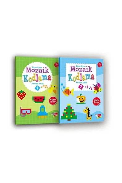 Dikkat Atölyesi Yayınları Okul Öncesi Kare Kare Mozaik Kodlama 2'li Set ürün görseli 1