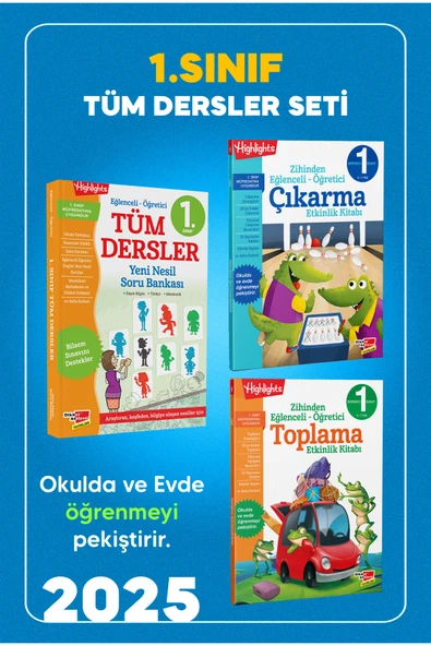 Dikkat Atölyesi Yayınları 1. Sınıf Tüm Dersler Yeni Nesil Soru Bankası Ve 1. Sınıf Toplama Çıkarma Etkinlikleri 3lü Set ürün görseli 1