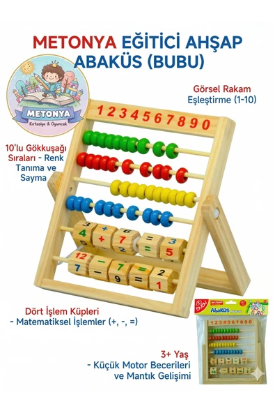 Bubu METONYA AHŞAP EĞİTİCİ ABAKÜS ürün görseli 1