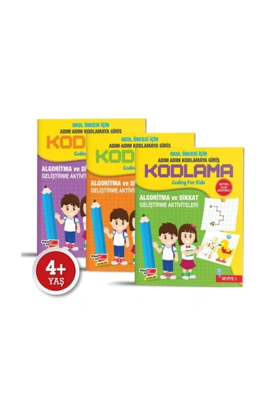 Dikkat Atölyesi Yayınları Okul Öncesi Adım Adım Kodlamaya Giriş (3'lü Set) ürün görseli 1