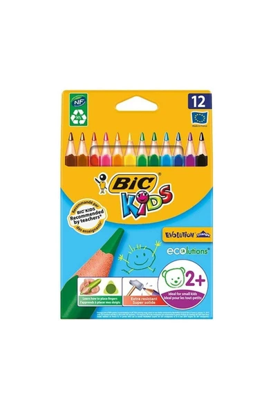 purple secret Bic Evolution Üçgen Jumbo Kuru Boya Kalemi 12`li ürün görseli 1