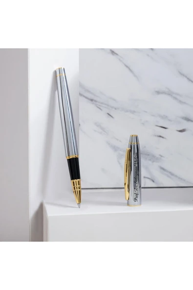 Scrikss İsminize Özel 35 Gold Krom Roller Kalem Kutulu ürün görseli 1