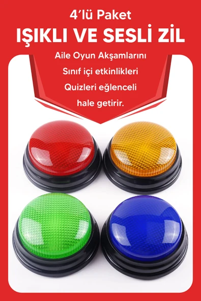 Dikkat Atölyesi Yayınları Işıklı ve Sesli Zil 4lü Set ürün görseli 1