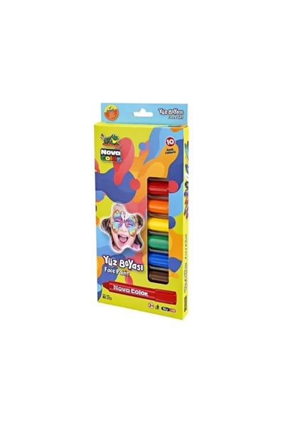 Nova Color NC-213 YÜZ BOYASI 10'LU SET ürün görseli 1