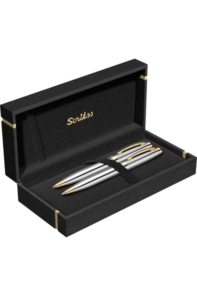 Scrikss WizDesign 39 TÜKENMEZKALEM + VERSATİL SET GOLD KROM (ÖMÜR BOYU GARANTİLİ-LÜKS KUTULU-İSME ÖZEL) ürün görseli 1