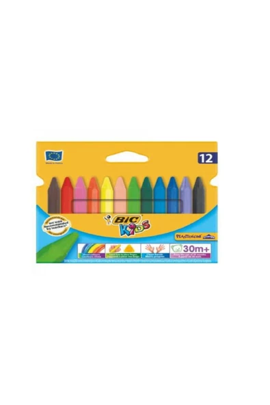 Bic Elleri Kirletmeyen Üçgen Jumbo Mum Pastel Boya 12 Renk ürün görseli 1
