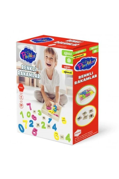 Play Wood AHŞAP RENKLİ RAKAMLAR KASALI 5 RENK 26 PARÇA 3+ ürün görseli 1