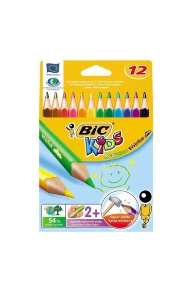 Bic Bıc Evolutıon Trıangle Üçgen Jumbo Kuru Boya 12 Renk ürün görseli 1