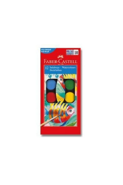 Faber Castell Küçük Hazneli Suluboya 12 Renk ürün görseli 1