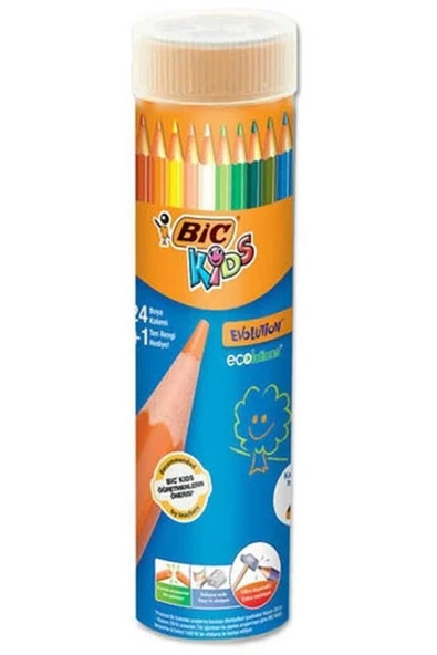 BICAKS Marka: Bic Evolutıon 24+1 Metal Tüp Kuruboya 958190 Kategori: Sulu Boya ürün görseli 1