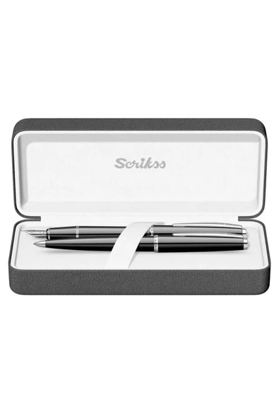 Scrikss 33 DOLMAKALEM+TUKENMEZ KALEM TAKIM SİYAH KUTULU ürün görseli 1