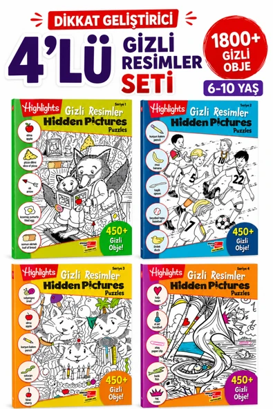 Highlights Yayınları Gizli Resimler Hidden Pictures 4 Lü Set Eğlenceli Eğlenerek Öğrenme Etkinlik Aktivite Kitabı ürün görseli 1