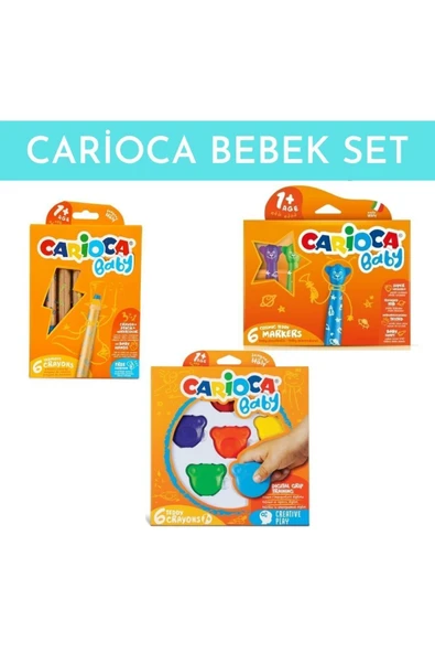 carioca 3'lü Bebek Set Süper Set - (3 IN 1 KURU BOYA - 42815 KEÇELİ - 42956 MUM BOYA) ürün görseli 1