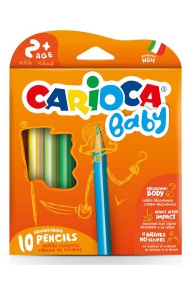 carioca Jumbo Üçgen Bebek Kuru Boya Kalemi 10'lu 42819 ürün görseli 1