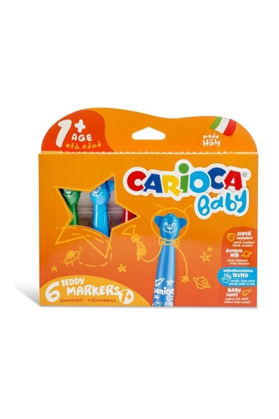 carioca Teddy Jumbo Bebekler Için Keçeli Boya Kalemi 6'lı 42815 ürün görseli 1