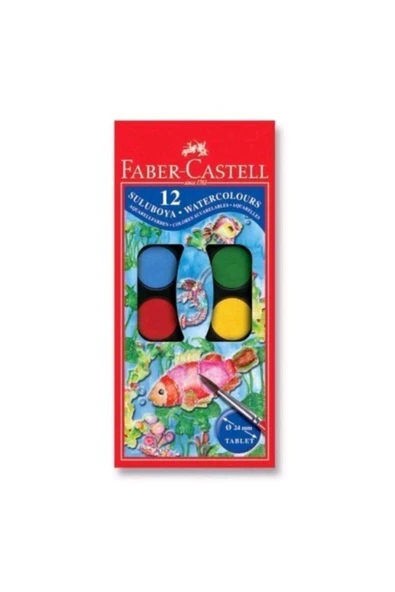Faber Castell Faber-castell Küçük Hazneli Suluboya 12 Renk 125011 ürün görseli 1