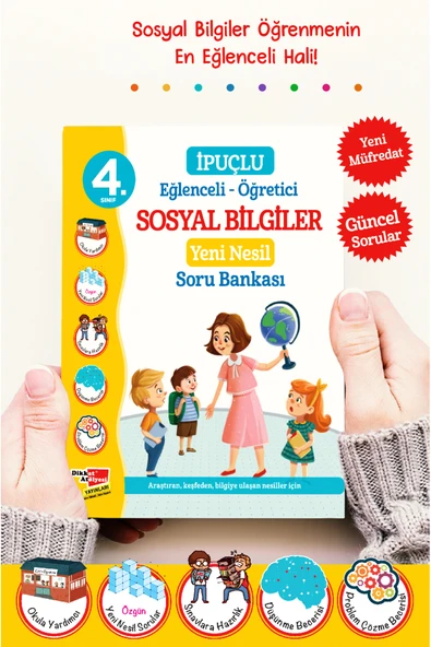 Dikkat Atölyesi Yayınları 4. Sınıf ipuçlu Eğlenceli - Öğretici Sosyal Bilgiler Yeni Nesil Soru Bankası ürün görseli 1