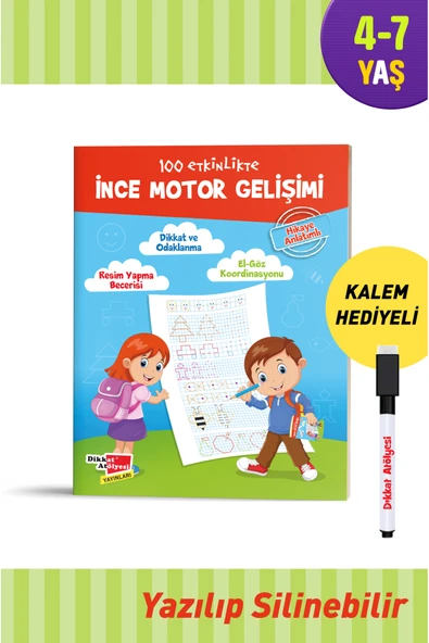 Dikkat Atölyesi Yayınları 100 Etkinlikte Ince Motor Gelişimi (yazılıp Silinebilir) ürün görseli 1