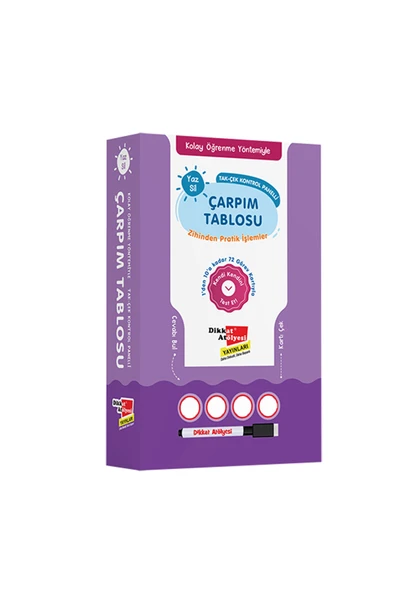 Dikkat Atölyesi Yayınları Kolay Öğrenme Yöntemiyle Çarpım Tablosu ürün görseli 1